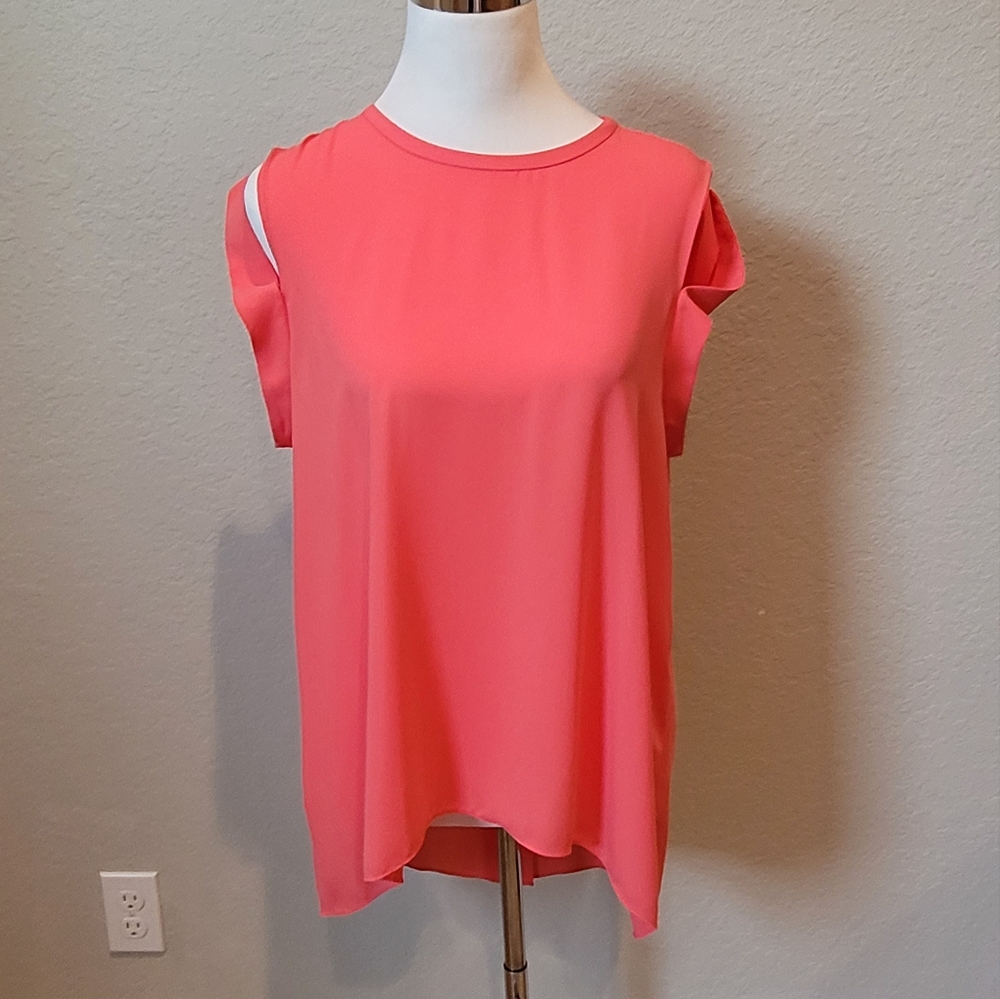 BCBG Coral Shirt Sleeve Blouse Size Large